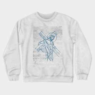 Jesus Christ with the Cross illustration Crewneck Sweatshirt